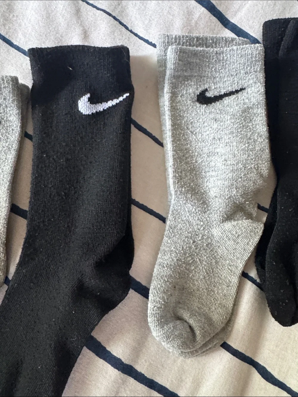 Nike Black & Gray Athletic Crew Socks – 6-Pack